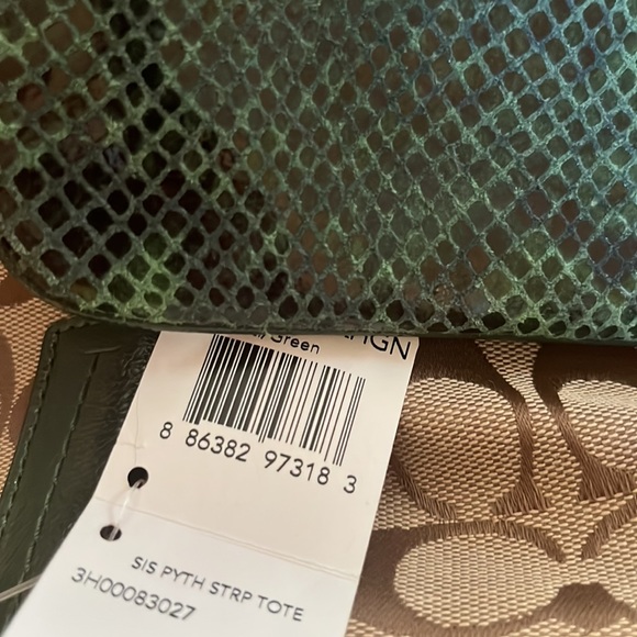 Coach bag & wristlet NWT Khaki/green python print vintage - Picture 8 of 11